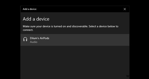 AirPodsをWindows10ラップトップに接続する方法 