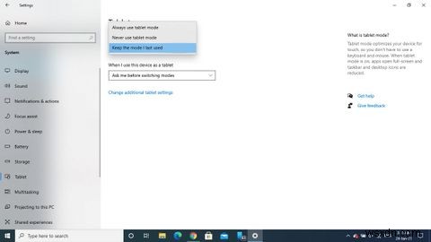 Windows10でタブレットモードをオフにする方法 