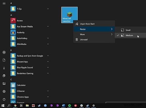 Windows10でカスタムスタートメニュータイルを作成する方法 