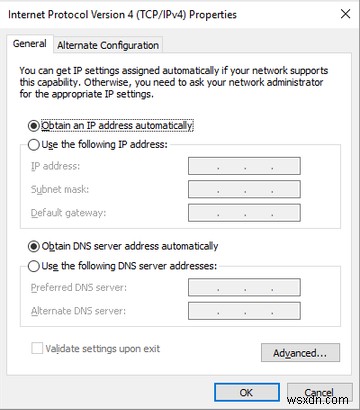 Wi-Fiに有効なIP構成エラーがない問題を修正する 