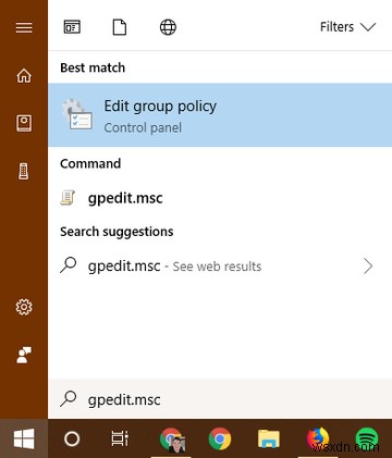 Windows10でローカルグループポリシーエディターを開く方法 