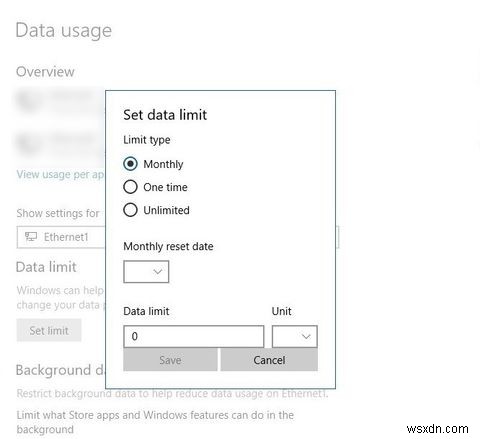 Windowsでデータ使用制限を設定する方法 