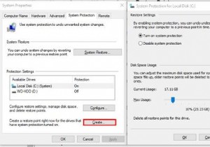 システムの復元ポイントを作成する方法 