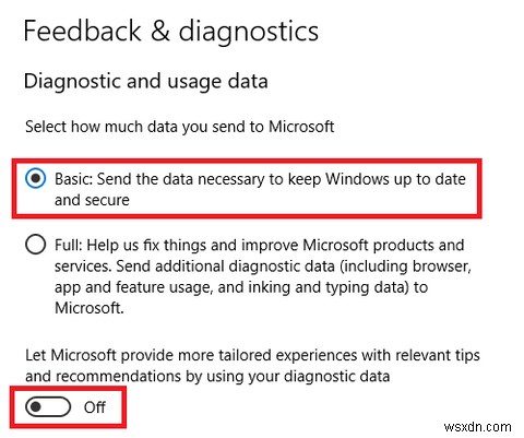 Windows10sのデータと帯域幅の使用を制御する方法 