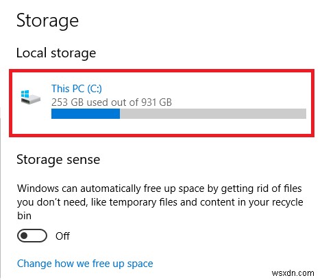 Windows 10StorageSenseでディスクスペースを自動的に解放します 