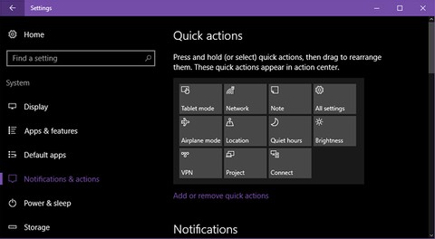 Windows10アクションセンターでクイックアクションを再配置する方法 