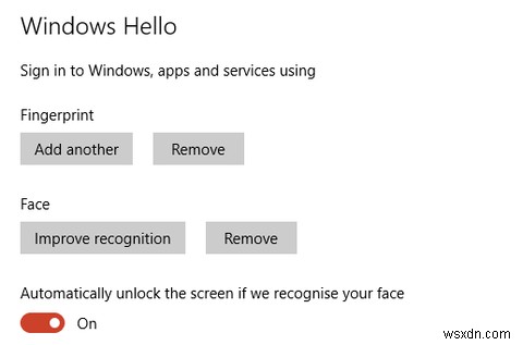 指スキャンと顔認識を使用してWindows10にログインする方法 