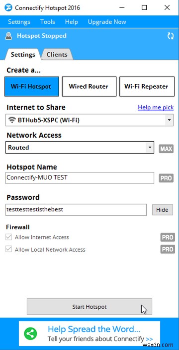 WindowsでWi-Fiホットスポットを設定するための9つの無料ツール 