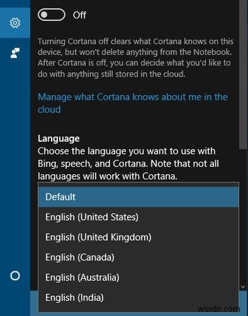 Windows10でCortanaの言語を変更する方法 