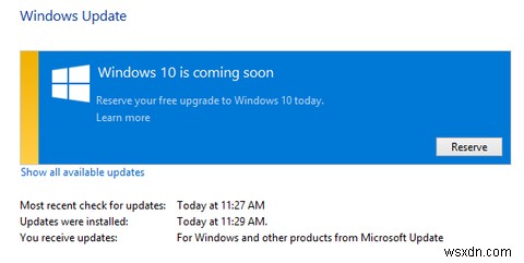 Windows7または8デバイスでのWindows10のダウンロードとインストールを停止します 