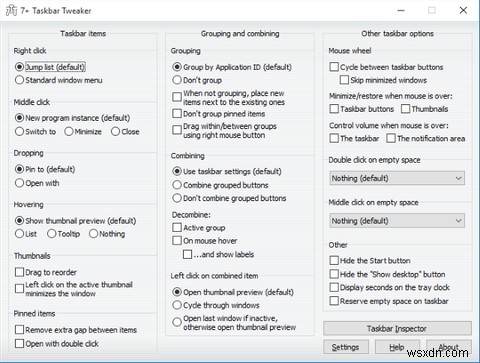 6Windows10用の高度なタスクバーの調整 