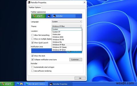 Windows11でWindows95およびXPタスクバーを復活させる方法 