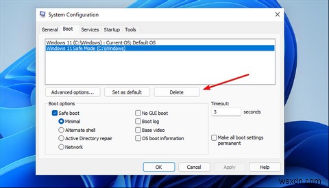 Windows11sのブートメニューにセーフモードショートカットを追加する方法 