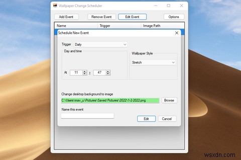 特定の時間に変更するようにWindows11のデスクトップの壁紙を構成する方法 