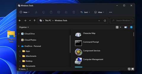 Windows11でWindowsツールのショートカットを設定する方法 