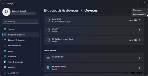 Windows11でBluetoothデバイスの名前を変更する方法 