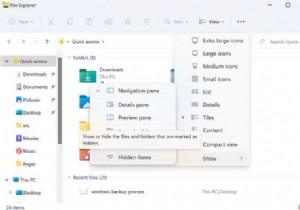 Windows11で隠しファイルと隠しフォルダーを表示する方法 