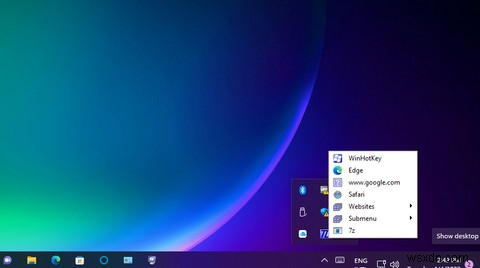 Windows11システムトレイにショートカットメニューを追加する方法 