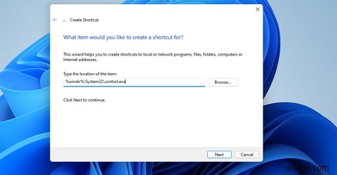 Windows11でコントロールパネルのショートカットを設定する方法 