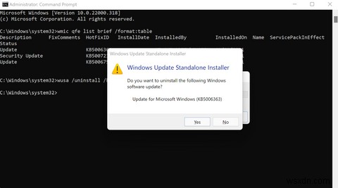 Windows11でアップデートをアンインストールする方法 