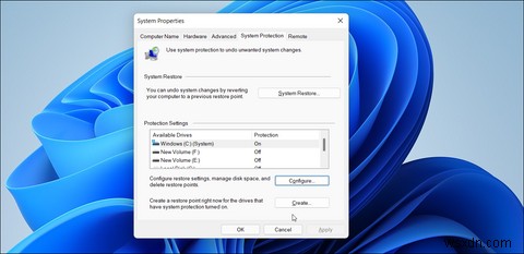 Windows11で復元ポイントを作成する方法 