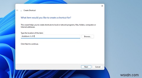 Windows11でシャットダウンデスクトップショートカットを追加する方法 