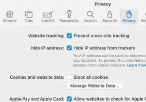 Safariのプライバシーレポートとクロスサイトトラッキングの説明 