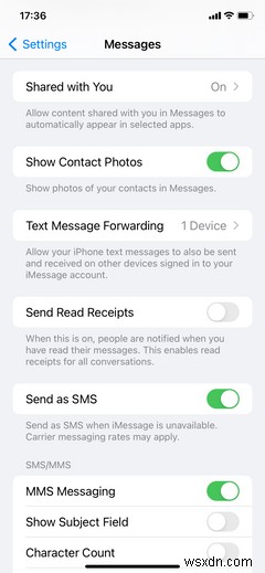 iMessageで開封確認メッセージの共有を停止する方法 
