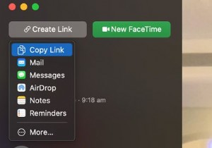 MacでFaceTimeミーティングリンクを作成および管理する方法 