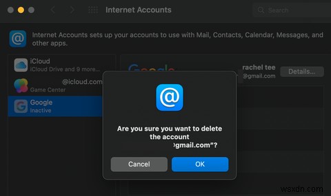 Macでメールからログアウトする方法 