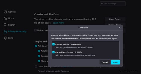 MacでキャッシュとCookieをクリアする方法 