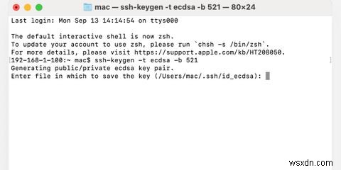 SSH-Keygenを使用してMacでSSHキーを生成する方法 