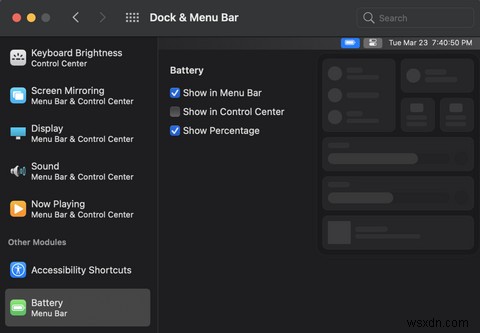 macOSのメニューバーにバッテリーのパーセンテージを表示する方法 