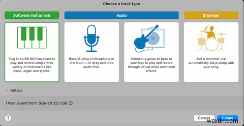 Mac用のGarageBandでキーボードを録音する方法 