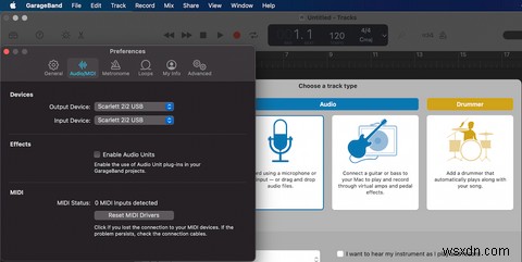 Mac用のGarageBandでキーボードを録音する方法 