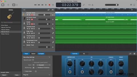 MacでGaragebandを使用して複数のライブトラックを一度に録音する方法 