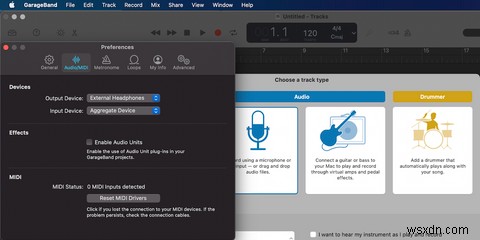 Mac用のGarageBandで複数のUSBマイクを一度に録音する方法 