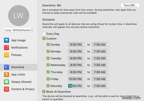 Macでスクリーンタイムのある子供向けにコンテンツを制限し、制限を設定する 