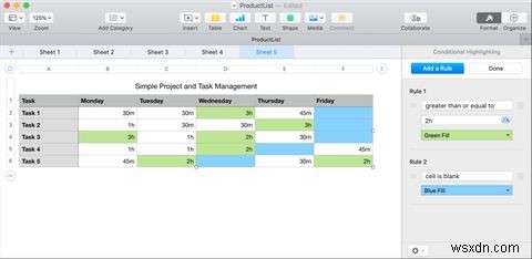 Macで数値の条件付き書式を使用する方法 