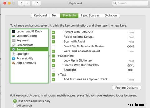 macOSサービスメニューに便利なオプションを追加する方法 