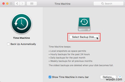 TimeMachineを使用してMacをバックアップする方法 