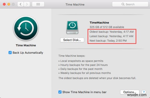 TimeMachineを使用してMacをバックアップする方法 