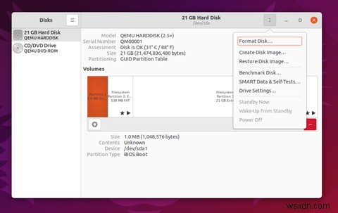より良いHDD/SSD管理のためにUbuntuディスクユーティリティを使用する方法 