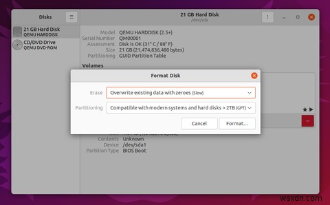 より良いHDD/SSD管理のためにUbuntuディスクユーティリティを使用する方法 