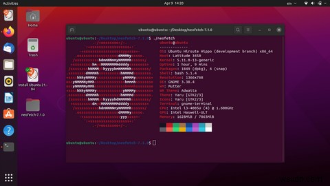 Ubuntu 21.04 HirsuteHippoの新機能インストールと印象 