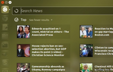 Ubuntuダッシュボードでニュース、トレント、Spotifyなどを検索[Linux] 
