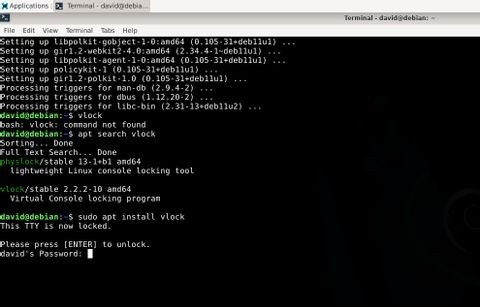 Linuxでvlockを使用してターミナルセッションをロックする方法 