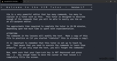 Vimtutorを使用してLinuxでVimテキストエディタをマスターする 