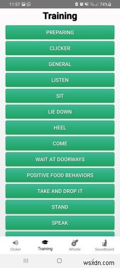Android用の5つの犬笛とクリッカートレーニングアプリ 