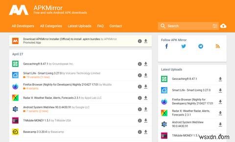 安全なAndroidAPKダウンロードのための7つの最高のサイト 